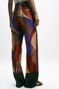 PRINTED SATIN PANTS
