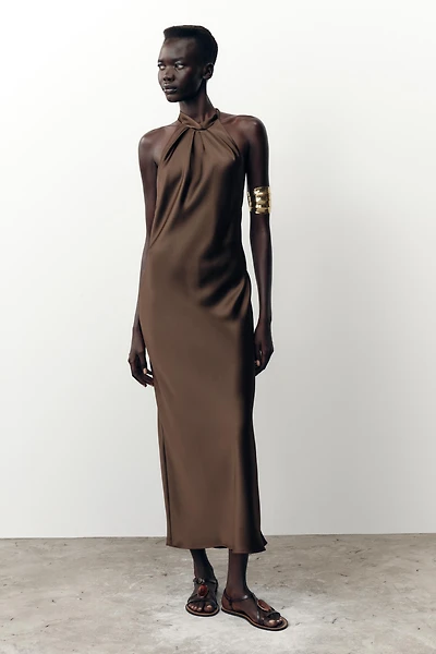 HALTER MIDI DRESS