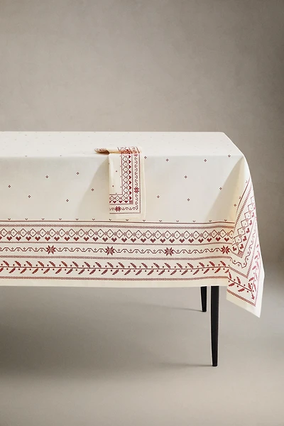 CHRISTMAS PRINT COTTON TABLECLOTH
