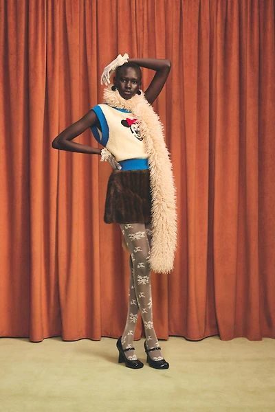 SEMI-SHEER FLORAL GLOVES HARRY LAMBERT FOR ZARA X DISNEY