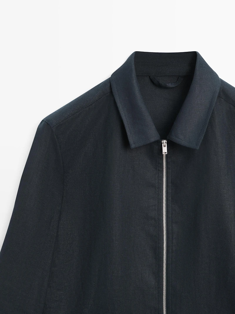Cropped linen jacket