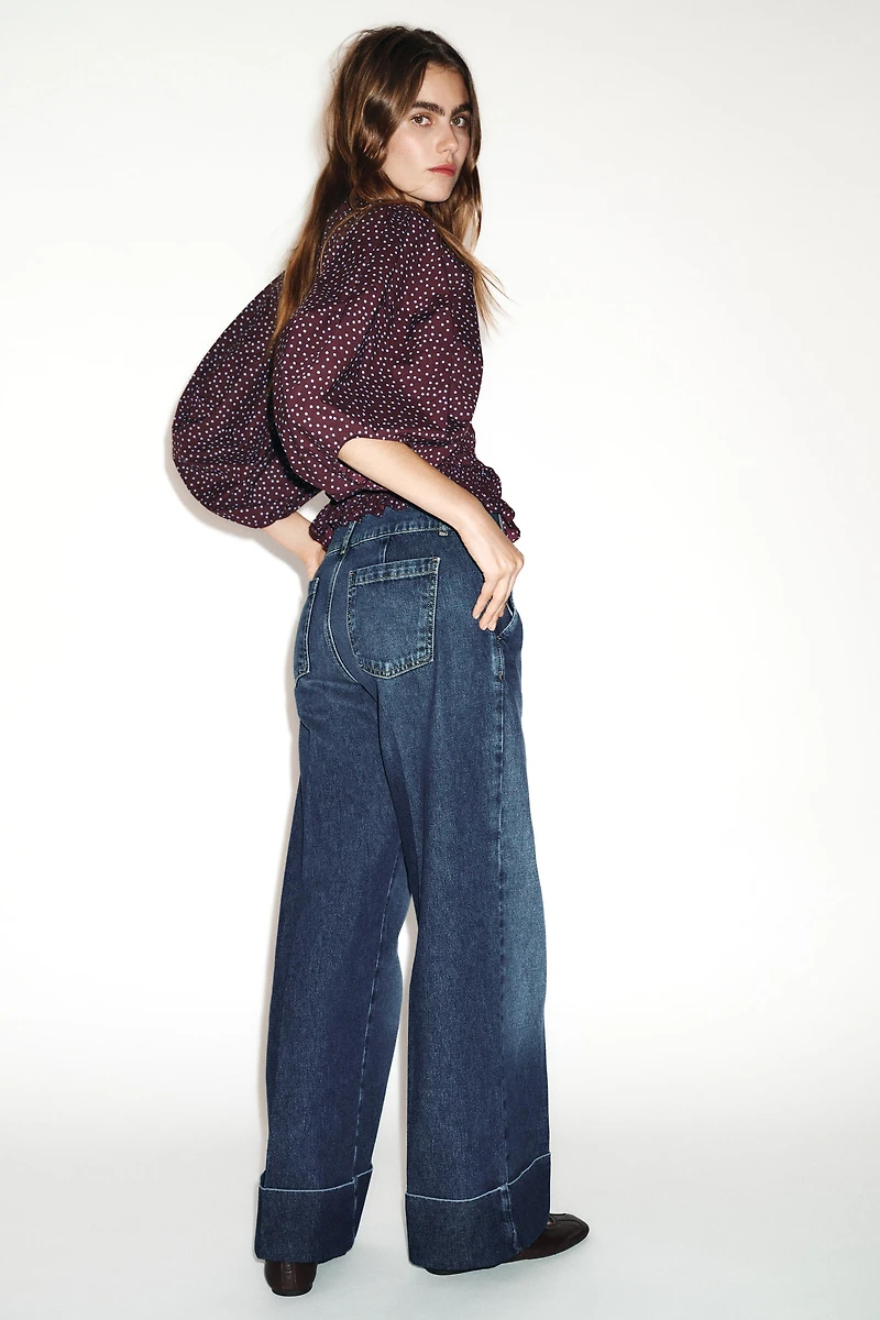 JEAN Z1975 DROIT TAILLE BASSE À REVERS
