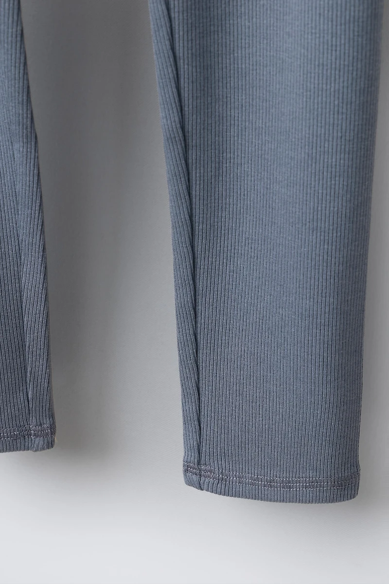 RIBBED LEGGINGS WITH MODAL LABEL
