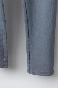 RIBBED LEGGINGS WITH MODAL LABEL