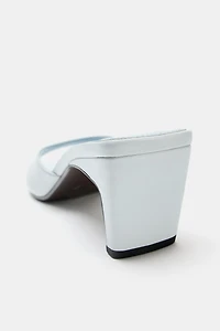 LEATHER HEELED MULES