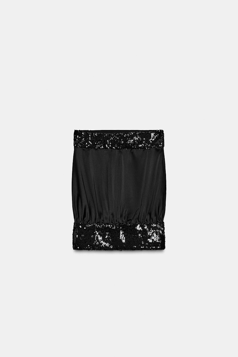 COMBINED SEQUIN STRAPLESS TOP