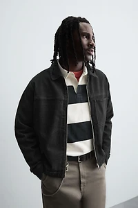 DENIM ZIP-UP OVERSHIRT