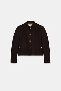WOOL HIGH COLLAR JACKET
