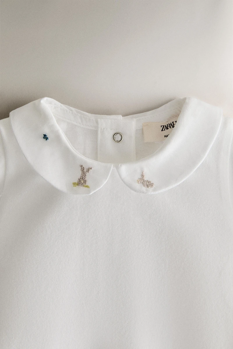 KIDS RABBIT AND FLORAL BODYSUIT
