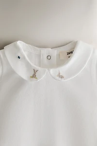 KIDS RABBIT AND FLORAL BODYSUIT