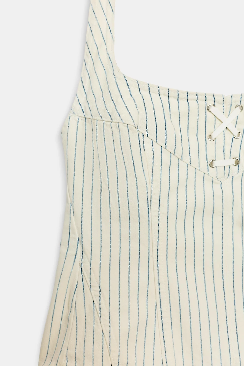 STRIPED HALTER TOP