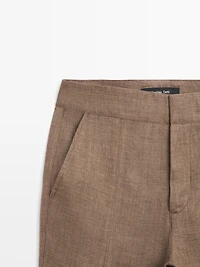 100% linen kick flare trousers
