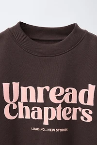 FLOCKED TEXT SWEATSHIRT