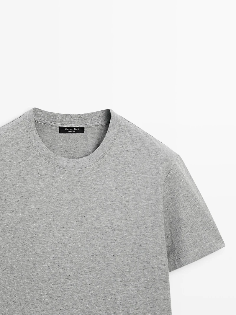 Short sleeve cotton melange T-shirt