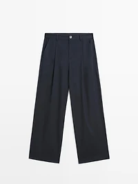 Pantalon large mid-rise à rayures tennis