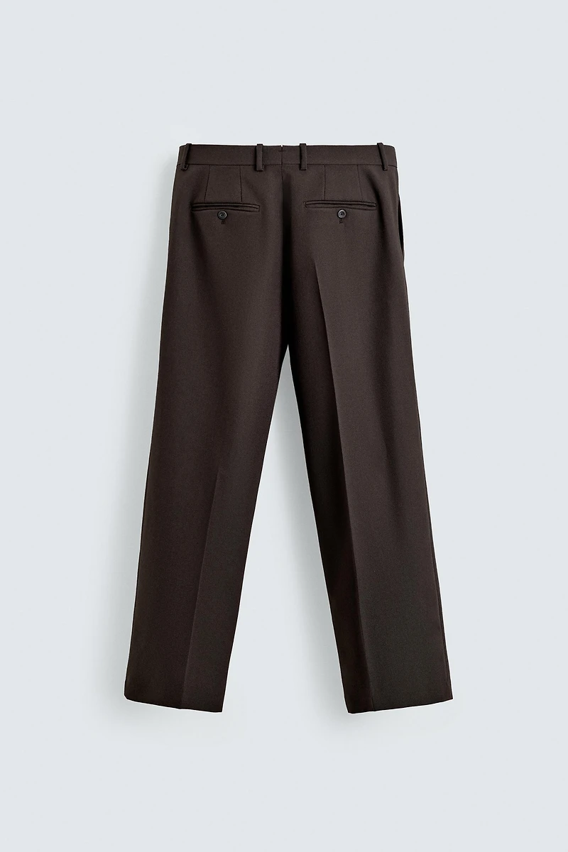 100% WOOL PLEATED PANTS