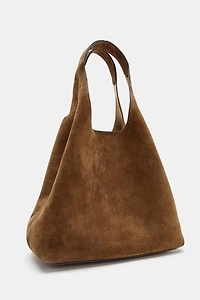 SPLIT LEATHER MINI SHOPPER BAG