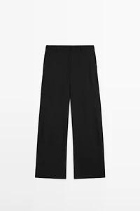 Wool blend trousers with seam detail