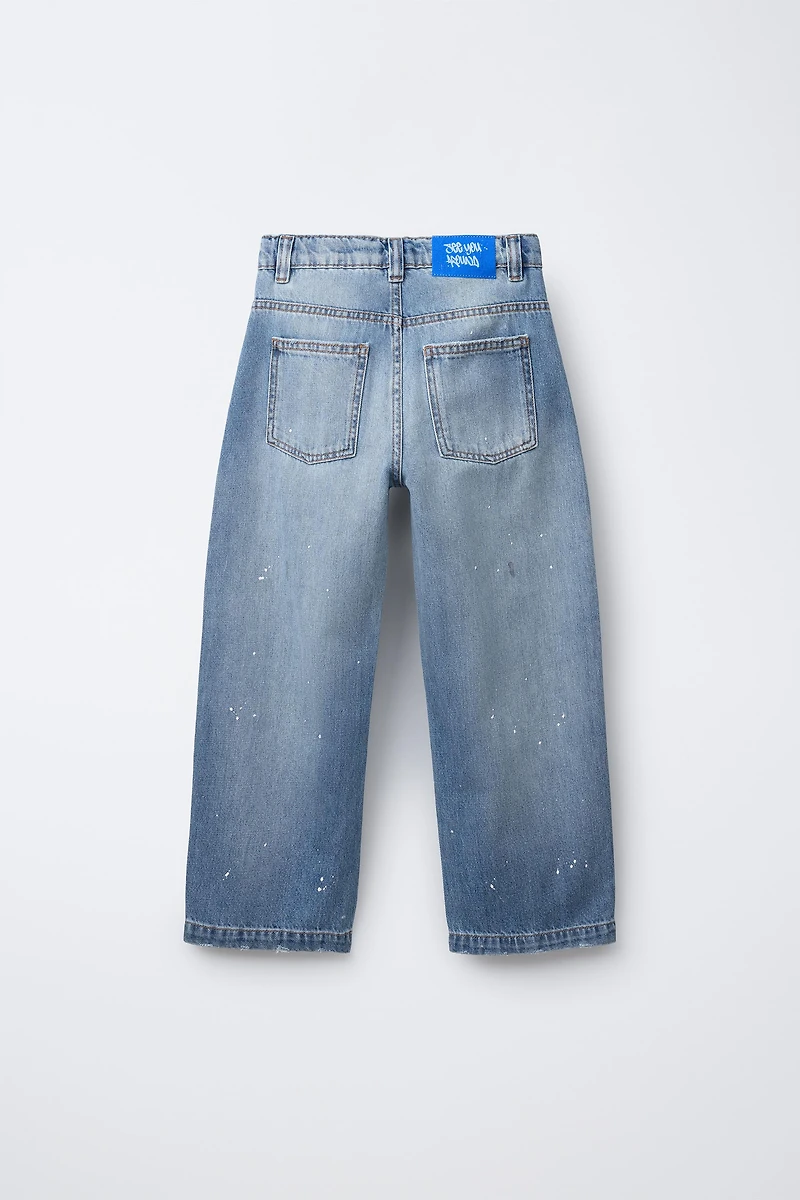 SPOTTED RELAXED BALLOON JEANS