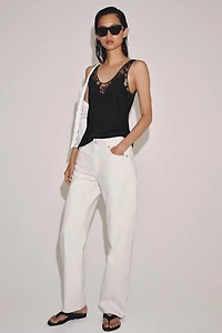 SATIN EFFECT LACE TOP ZW COLLECTION