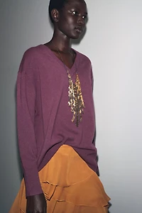 100% WOOL OVERSIZED KNIT SWEATER