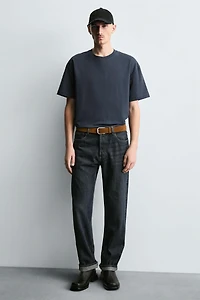 TOPSTITCHED MID-CALF BOOTS