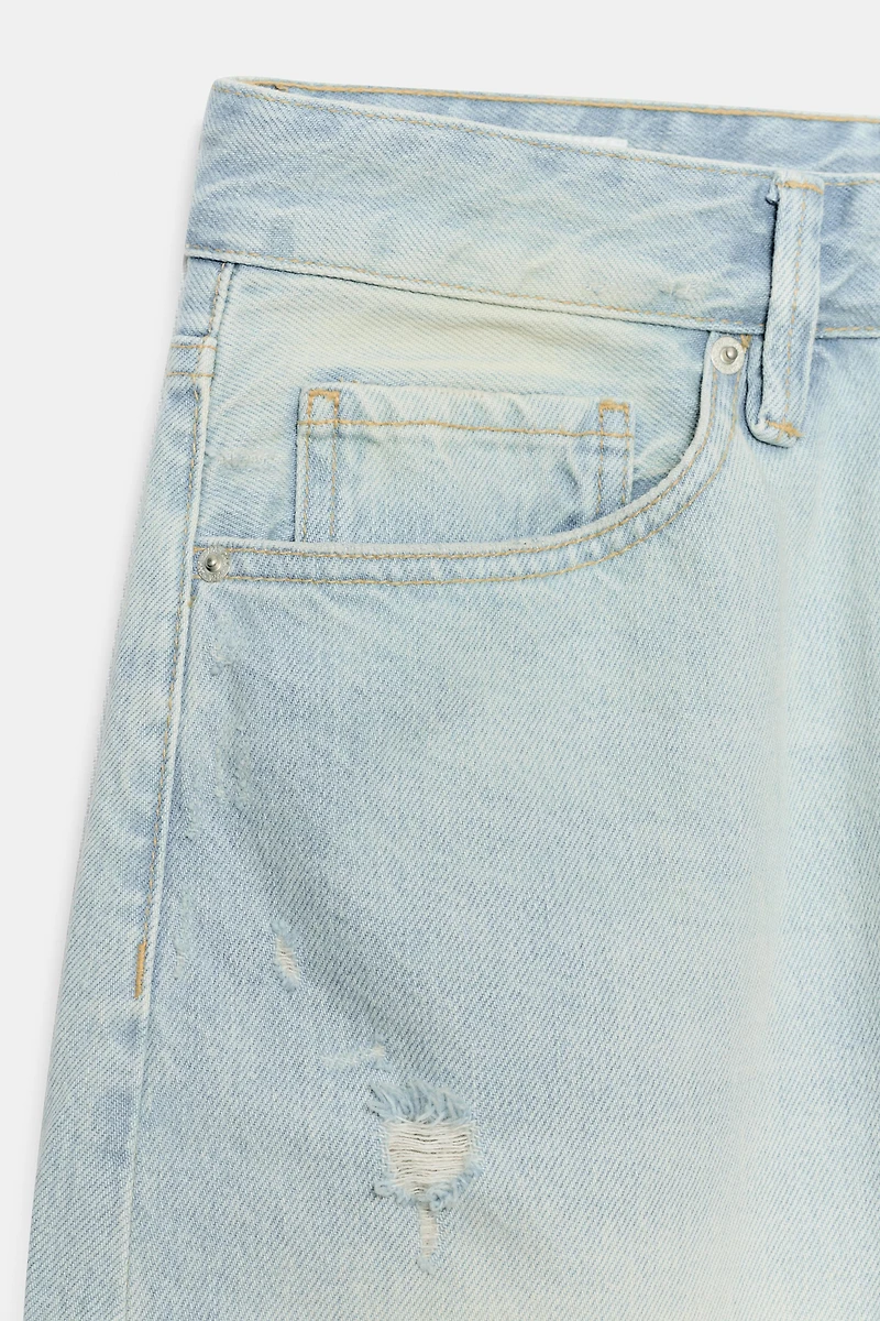 BERMUDA JORTS DENIM TRF DÉCHIRURES TAILLE MI-HAUTE