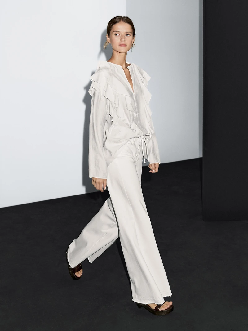 Blouse fluide à volants