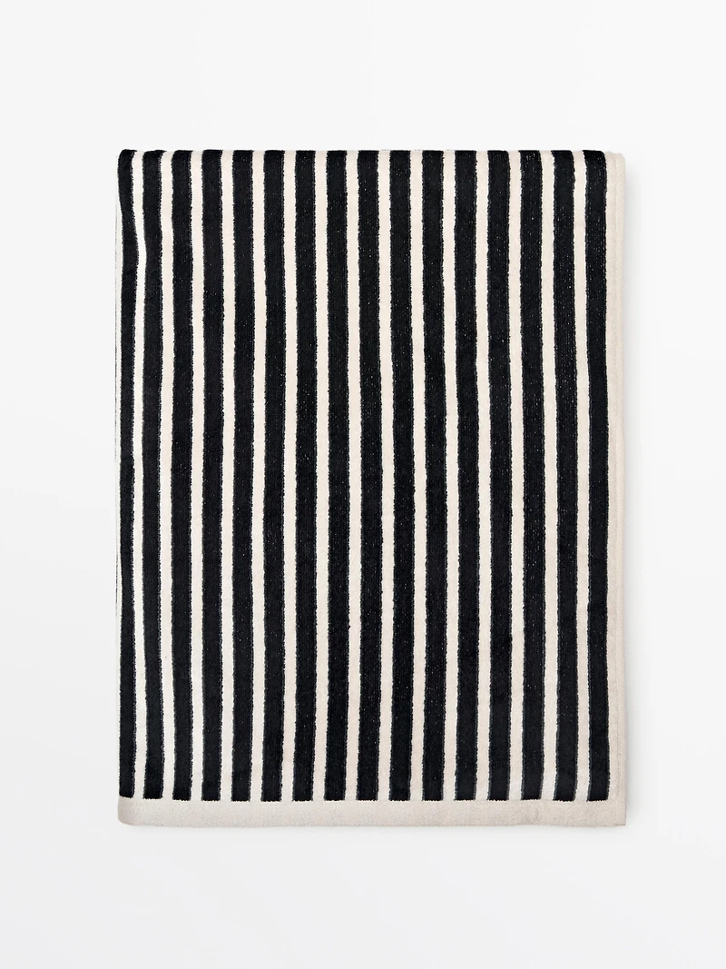 Serviette rayée en coton