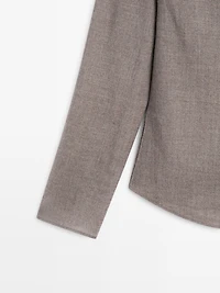 Felt texture boat neck blouse