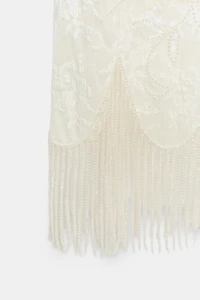 BEADED FRINGE LACE SKIRT