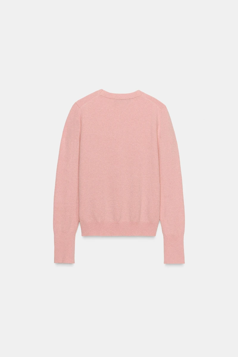 KNIT SWEATER WITH FLORAL BUTTONS