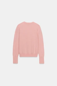 KNIT SWEATER WITH FLORAL BUTTONS