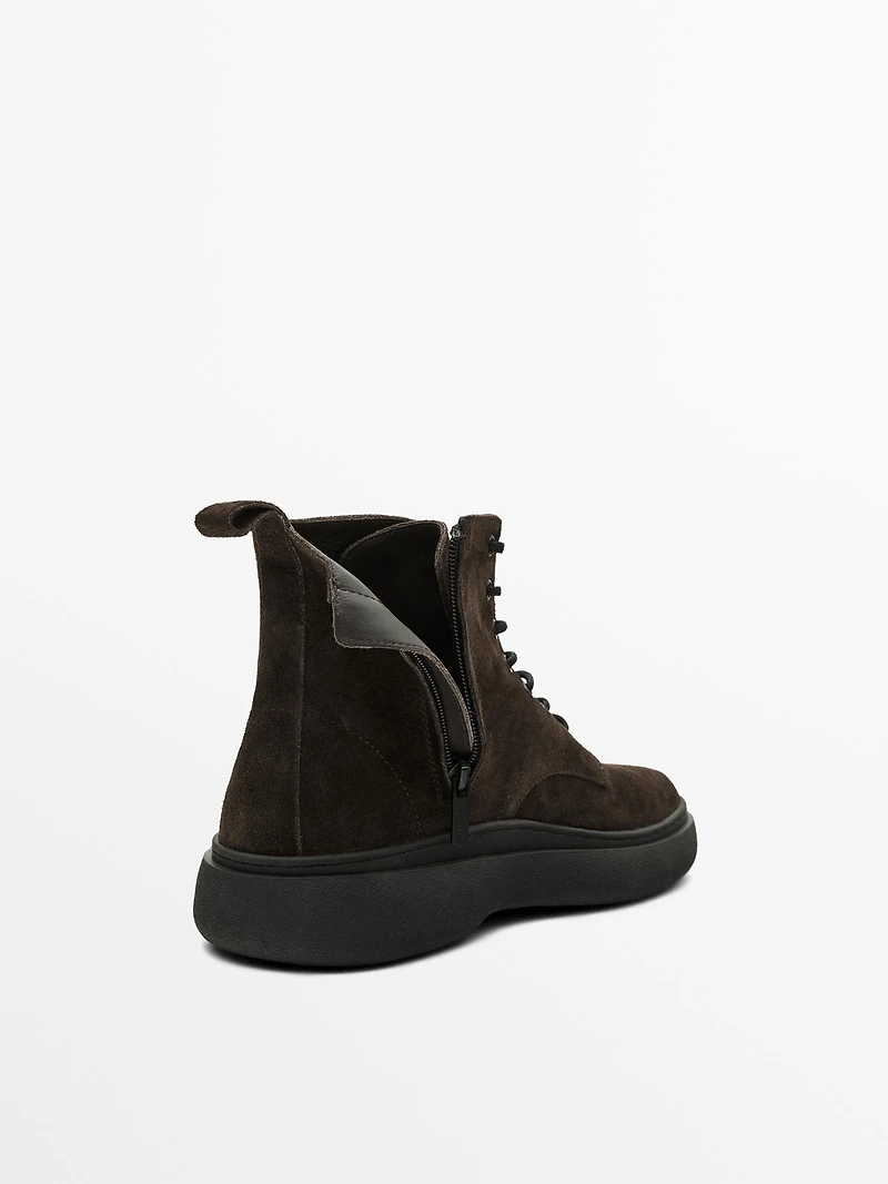 Split suede boots