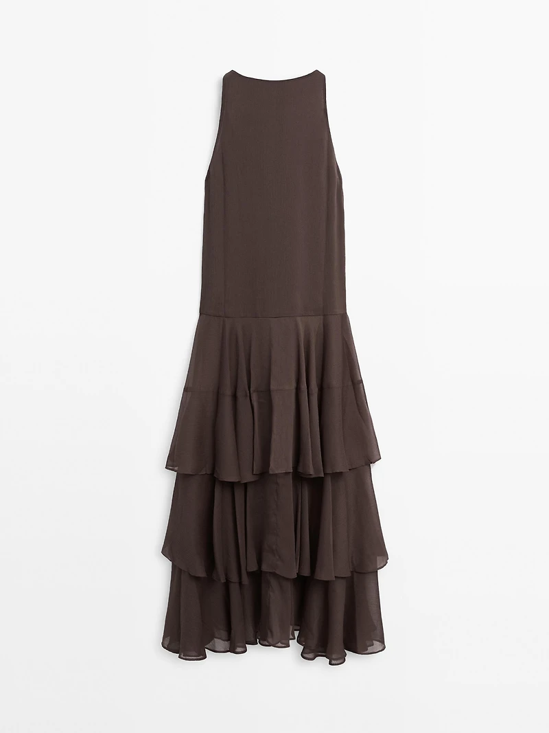 Long flowing dress with ruffles