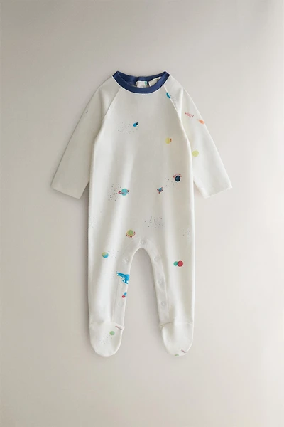 BABY SPACE FOOTED ROMPER
