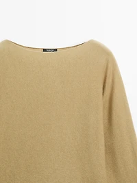 Boat neck knit sweater