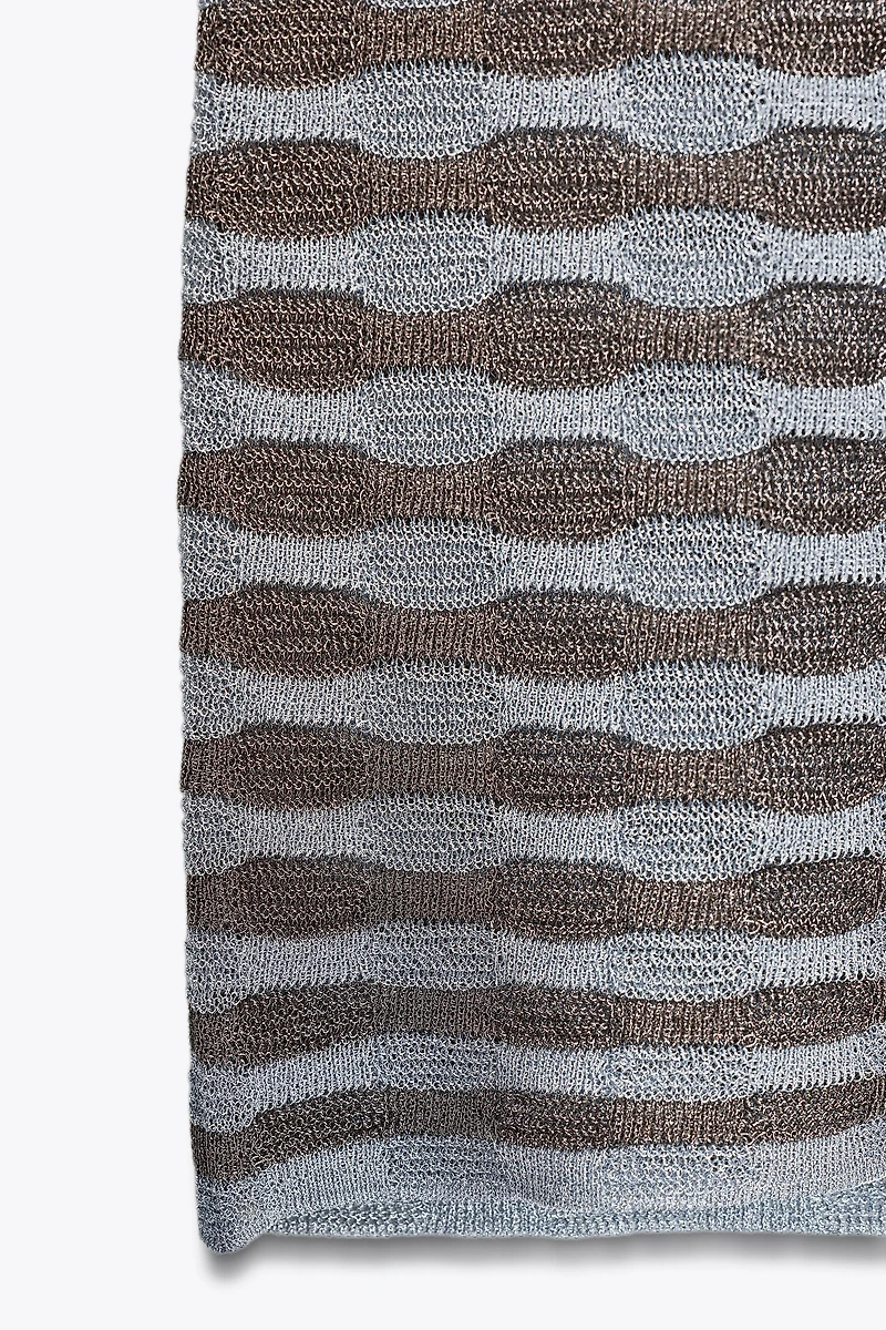 METALLIC THREAD STRIPE DRESS