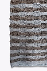 METALLIC THREAD STRIPE DRESS