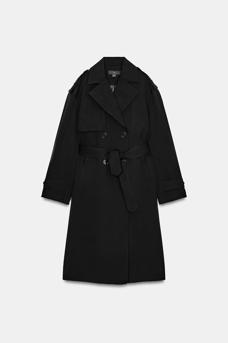 LONG BELTED WATER REPELLENT WINDPROOF TRENCH COAT