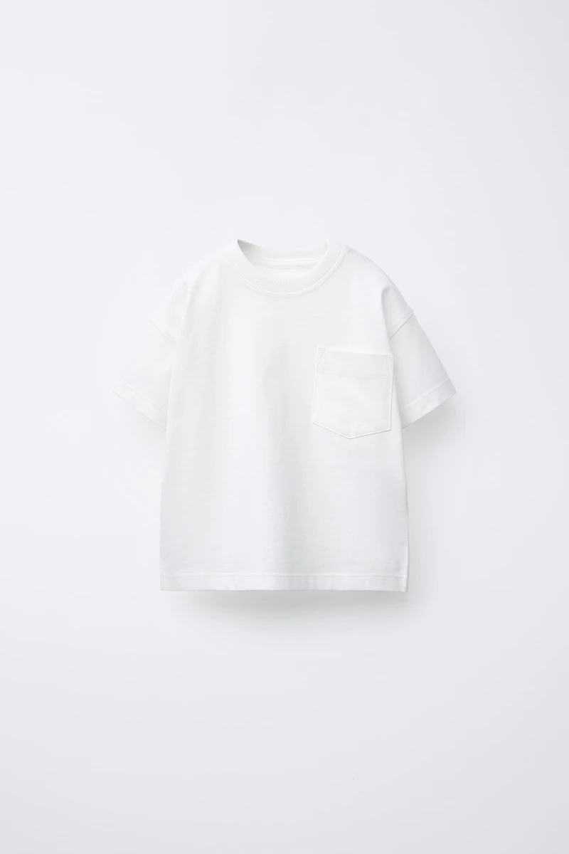 T-SHIRT UNI À POCHE