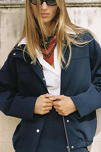 INTERLOCK HIGH-NECK BOMBER JACKET