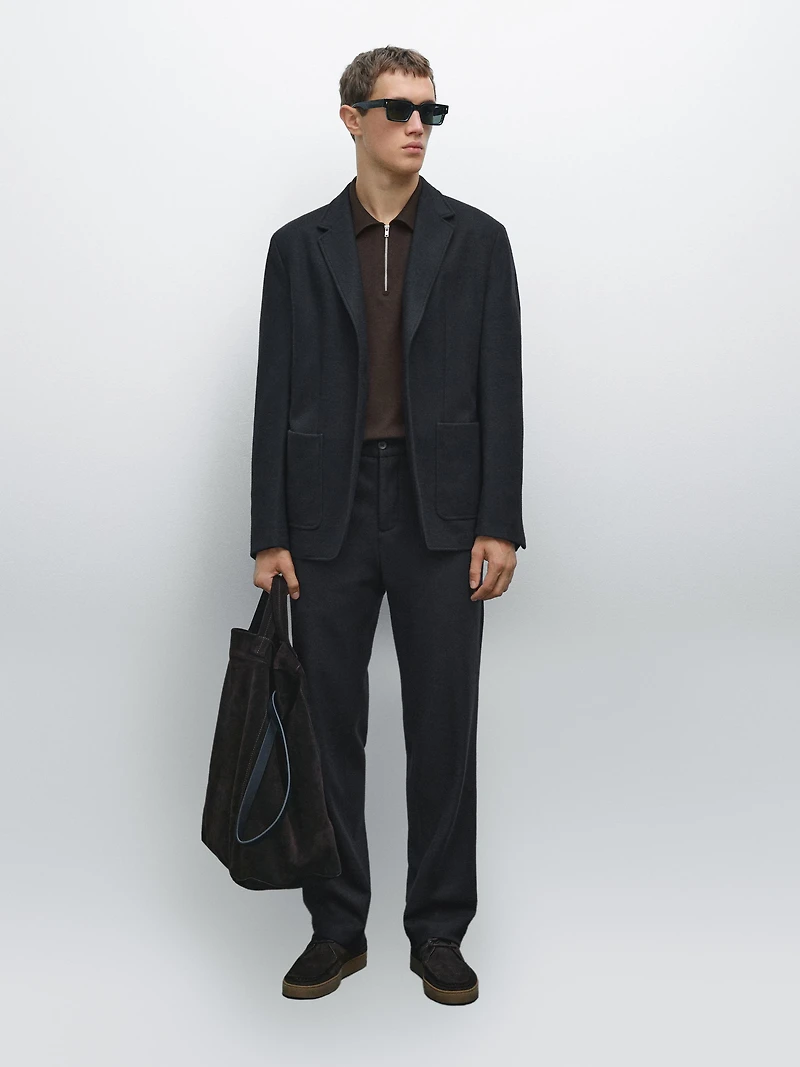 Veste de costume en laine mélangée