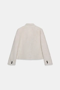 STRAIGHT CUT LINEN BLAZER WITH DARTS