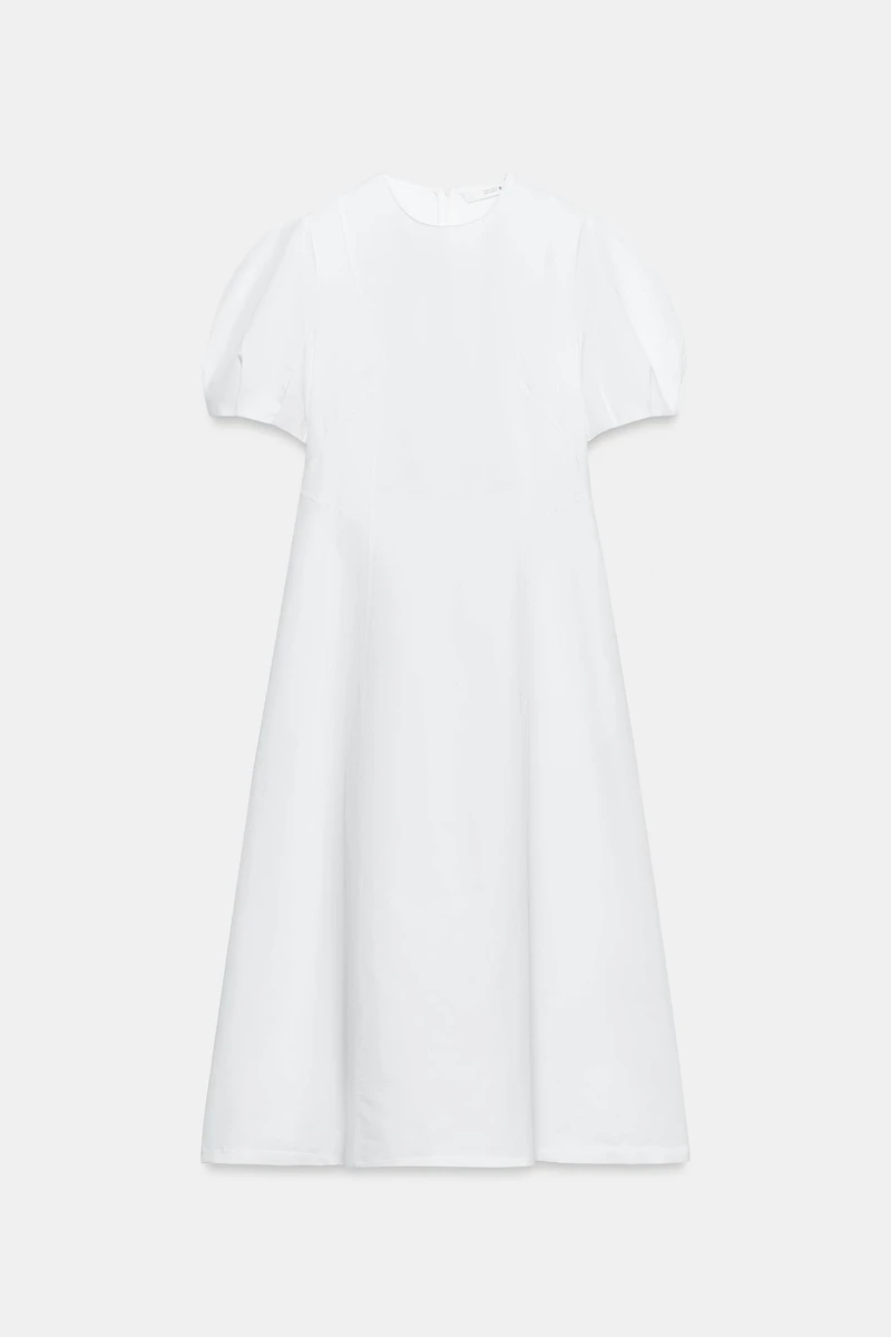 ZW COLLECTION LINEN BLEND MIDI DRESS