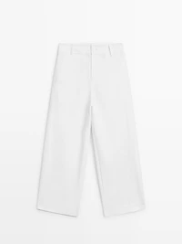 High-waist barrel fit trousers