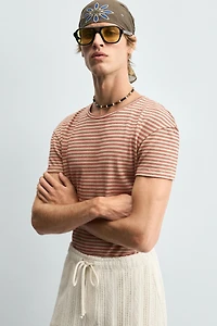 T-SHIRT JACQUARD RAYURES