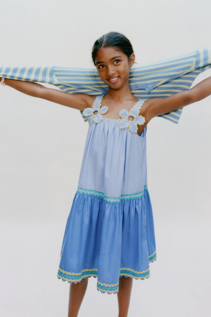 COLOR BLOCK RICKRACK DRESS