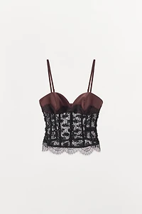 SEQUIN LACE CORSET TOP