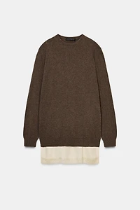 COMBINATION WOOL BLEND JUMPER